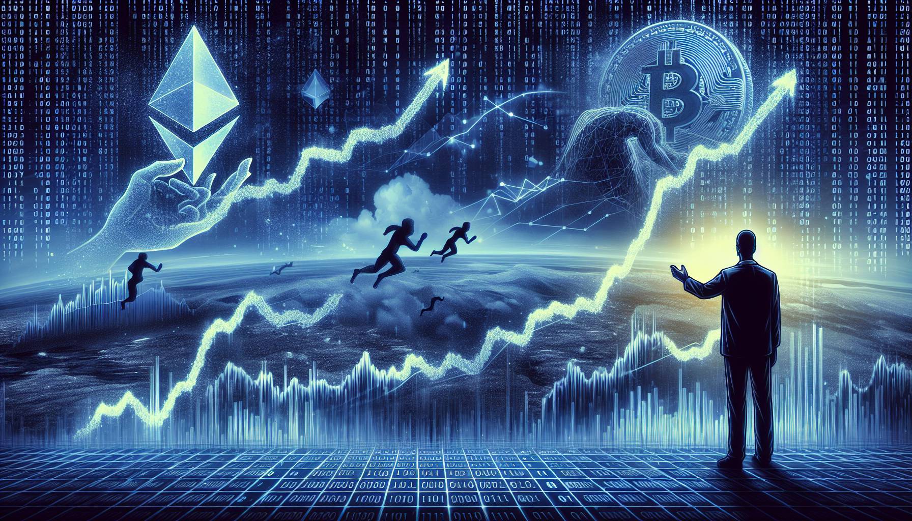 Ethereum Surges While Bitcoin Falls After Record Highs
